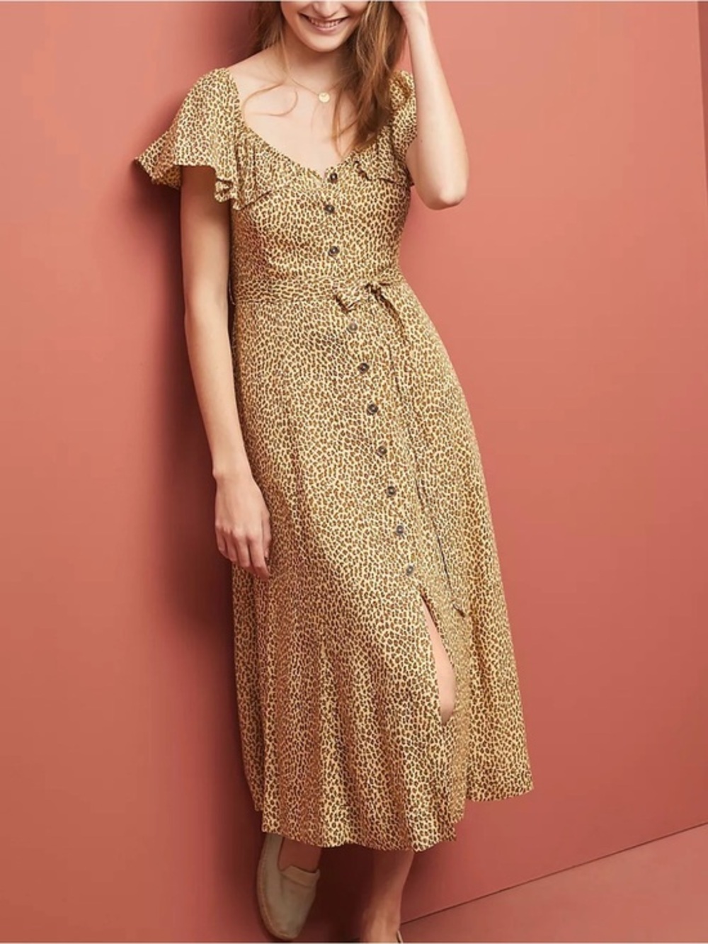 Anthropologie Bolano Leopard Midi Dress 10